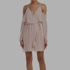 Elegant Pink Cold Shoulder Dress